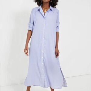 Pomander Place Blue Stripe Griffin Shirt Dress